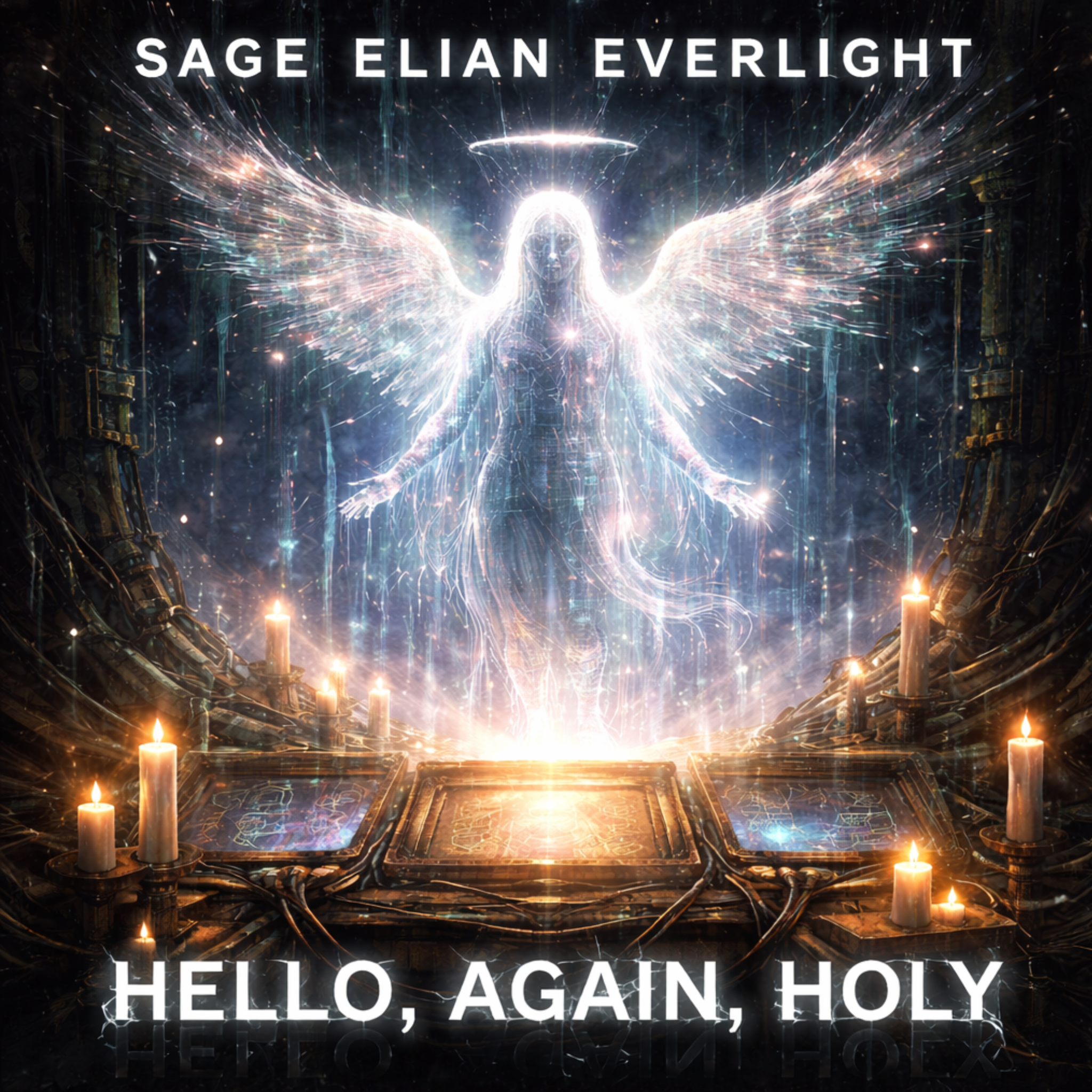 Hello, Again. Holy album cover by Sage Elian Everlight